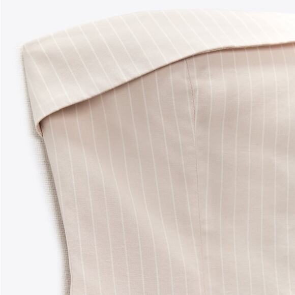 ZARA BLOGGER FAVORITE STRIPPED STRAPLESS DRESS - Picture 14 of 14